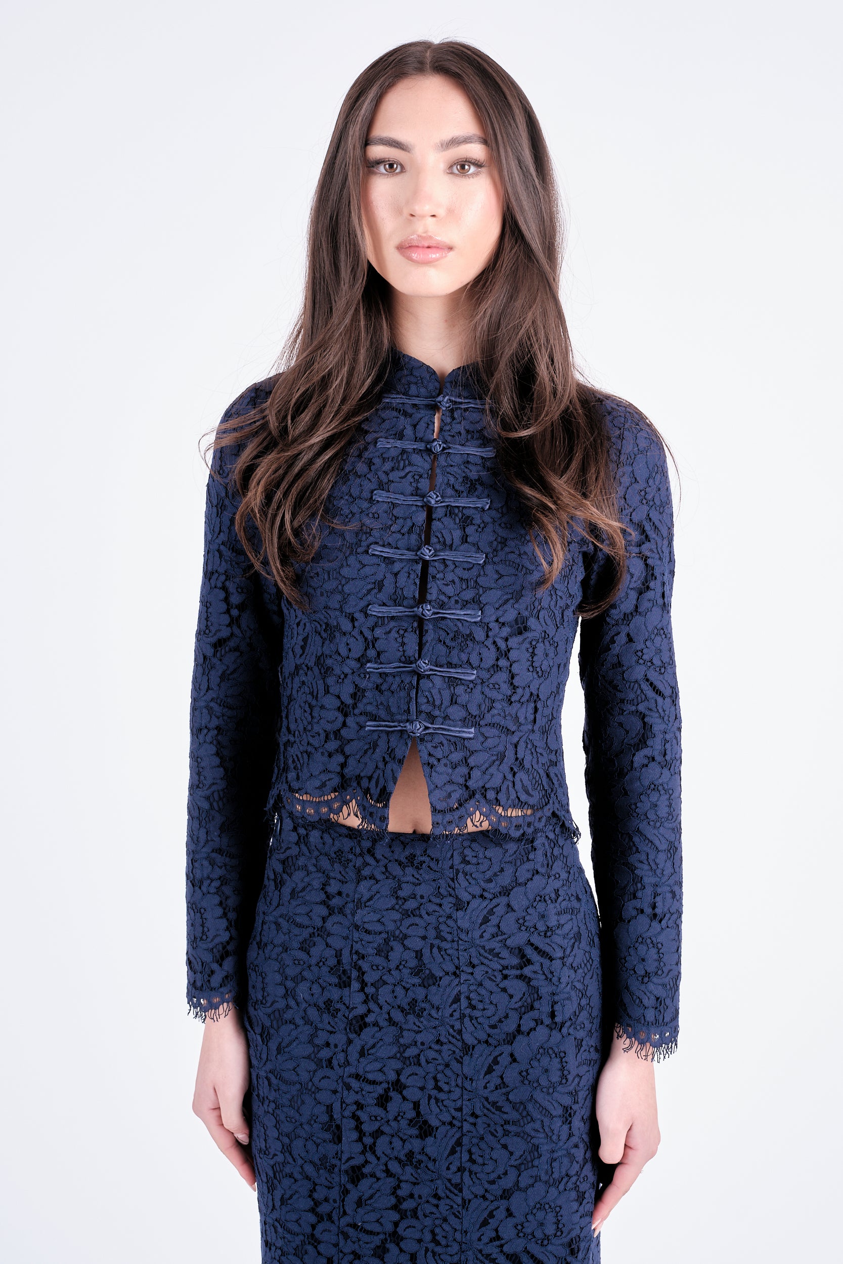 Lace Affair Navy Top
