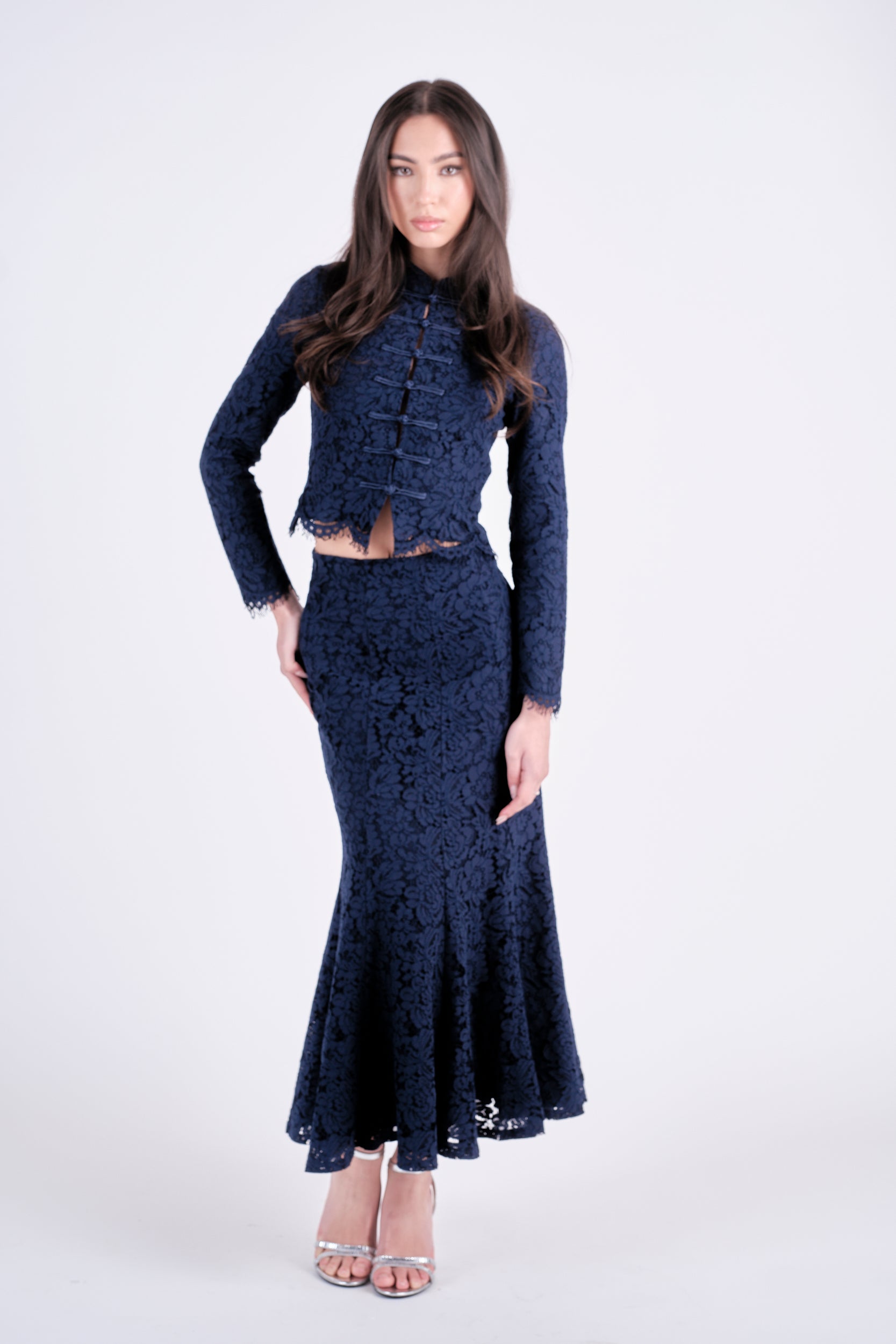 Lace Affair Navy Top