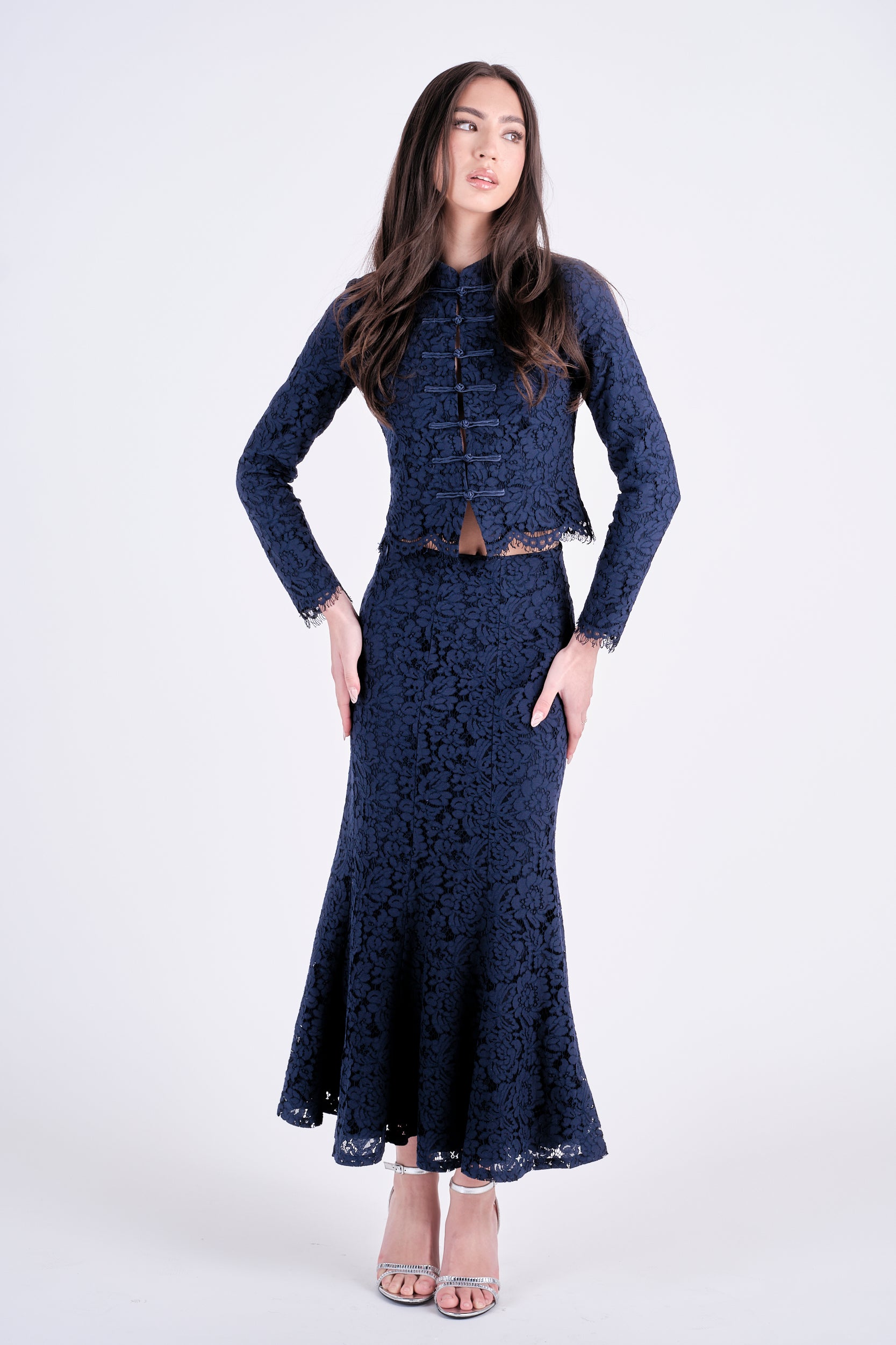 Lace Affair Navy Top