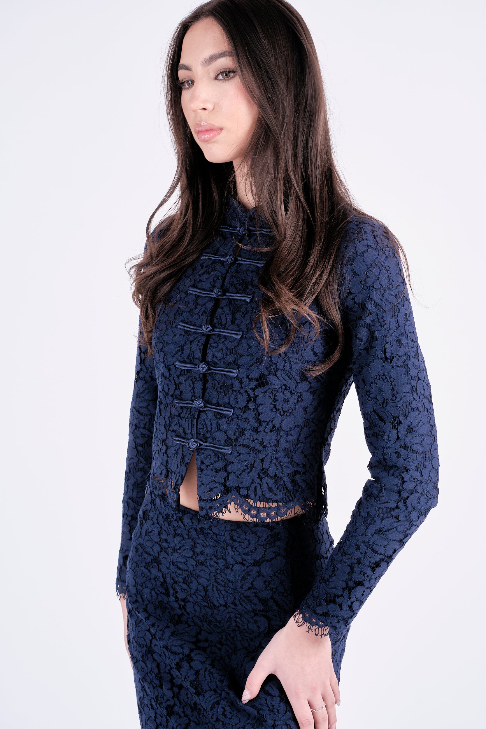 Lace Affair Navy Top