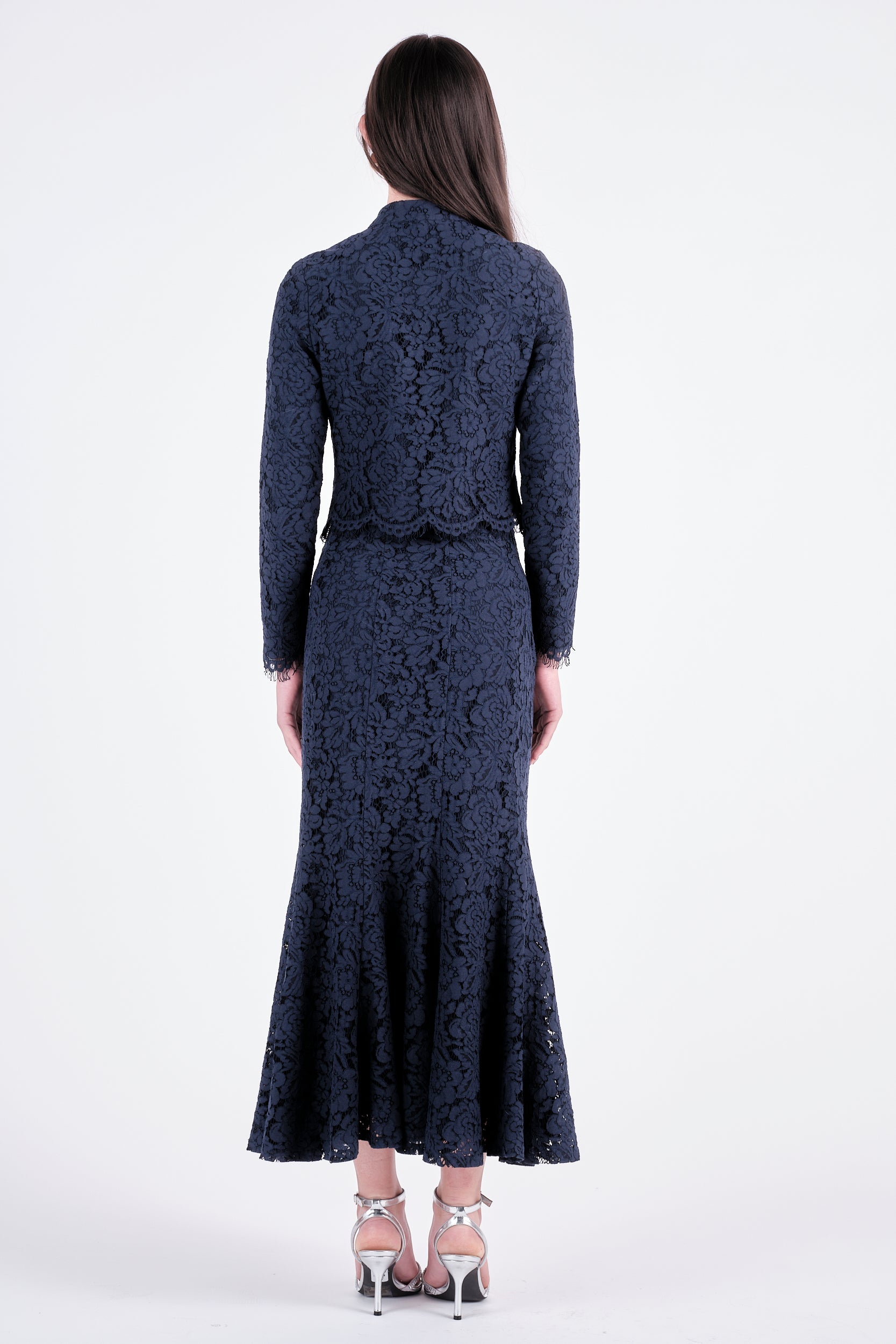 Lace Maxi Skirt Navy