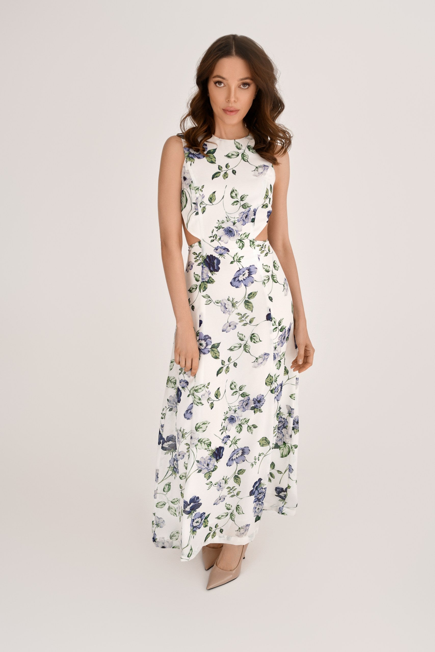 Backless Floral Maxi Dress