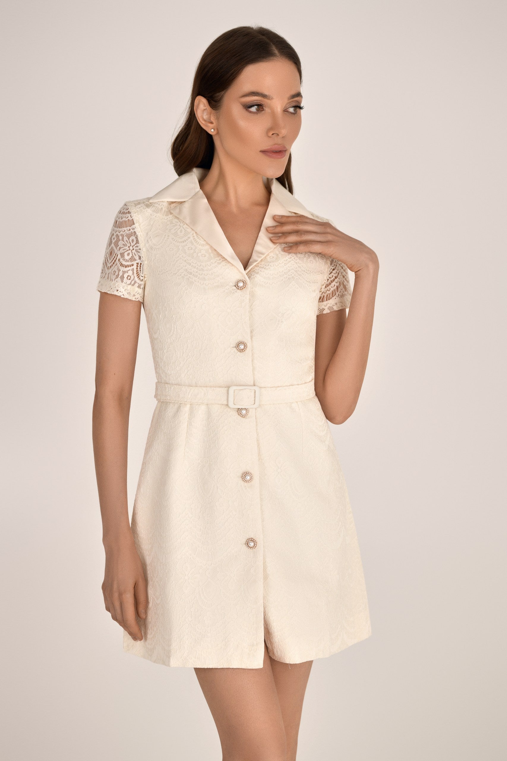 Short Sleeve Lace Dress