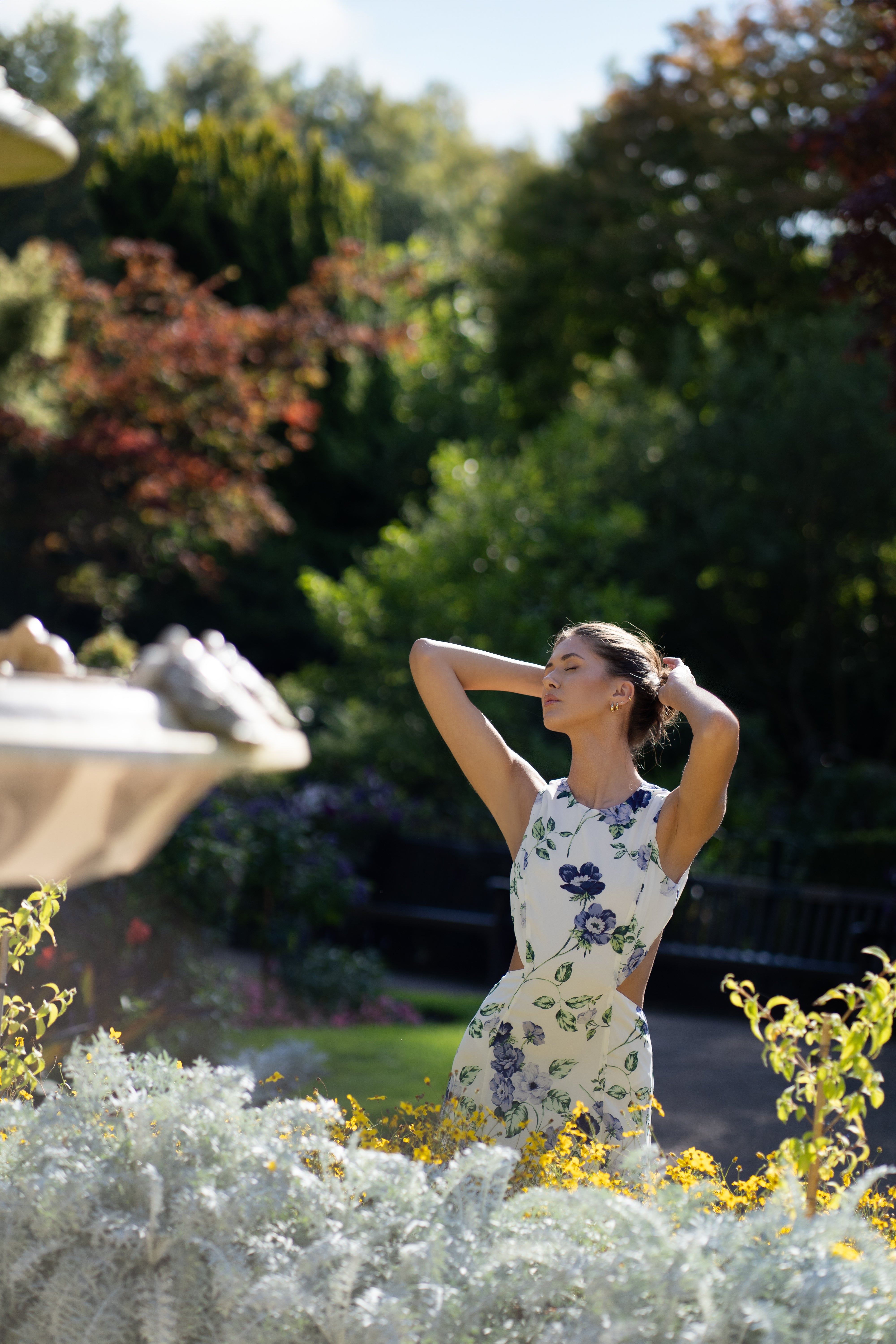 Backless Floral Maxi Dress