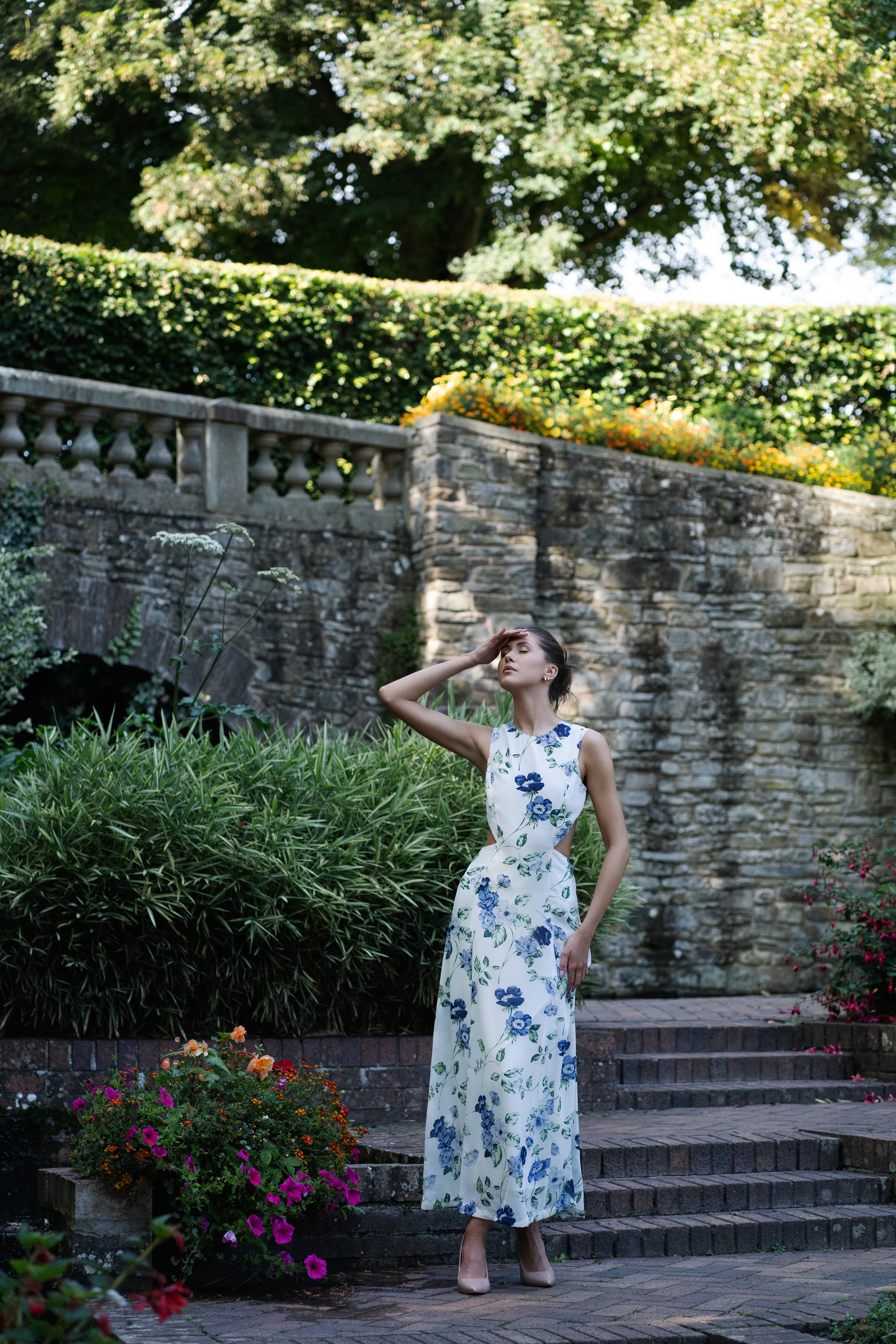 Backless Floral Maxi Dress