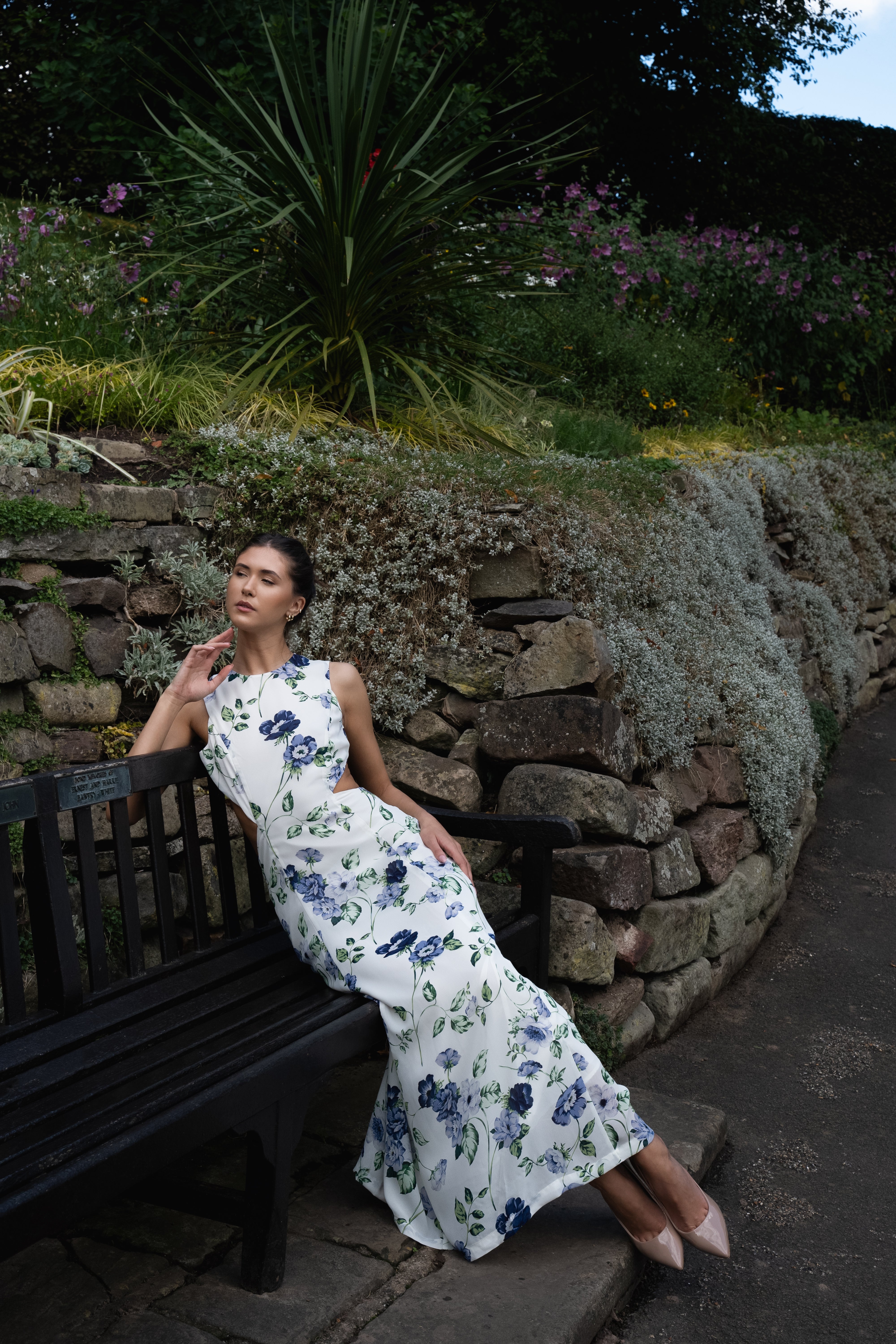 Backless Floral Maxi Dress